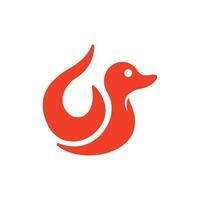 animal Pato fuego minimalista creativo sencillo logo vector