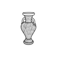 Amphora Jug Ceramic Line Art Illustration Creative Logo vector