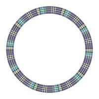 Circle borders and frames vector. Round border pattern geometric vintage frame design. Scottish tartan plaid fabric texture. Template for gift card, collage, scrapbook or photo album and portrait. vector