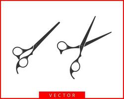 Set hair cut scissor icon. Scissors vector design element or logo template. Black and white silhouette isolated.