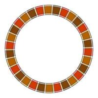 Circle borders and frames vector. Round border pattern geometric vintage frame design. Scottish tartan plaid fabric texture. Template for gift card, collage, scrapbook or photo album and portrait. vector