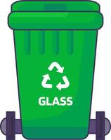 Closed Transportable Glass Waste Container vector