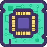 Outline E Waste Electronic Chip Icon vector