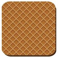 Sweet crispy hazelnut wafer checkered ribbed surface and chocolate layers. Appetizing dessert for morning tea. Simple colored flat vector icon isolated on white background