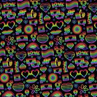 Neon Pride Seamless Pattern Illumination vector