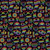 Neon Pride Seamless Pattern Illumination vector