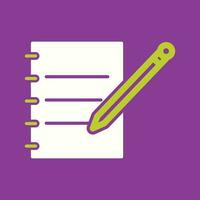 Notebook Pen Line Icon vector