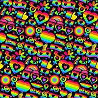 Neon Pride Seamless Pattern Illumination vector