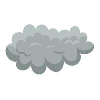 Grey cloud. Drawing of rain or thunder cloud isolated on white background. Weather, summer or autumn concept vector