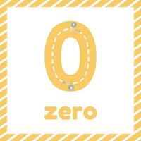 Learn how to write number zero for kids vector