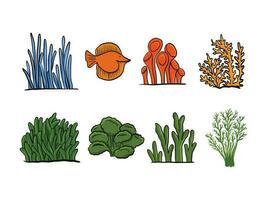 marina vida y plantas vector