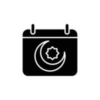 calendar islam icon. solid icon vector