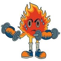 Cute flames cartoon character, good for graphic design resources, stikers, posters, book covers, banners, prints, pamflets, and more. vector