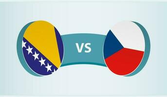 Bosnia and Herzegovina versus Czech Republic, team sports competition concept. vector