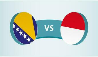 Bosnia and Herzegovina versus Indonesia, team sports competition concept. vector