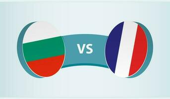 Bulgaria versus Francia, equipo Deportes competencia concepto. vector