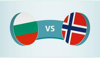 Bulgaria versus Noruega, equipo Deportes competencia concepto. vector