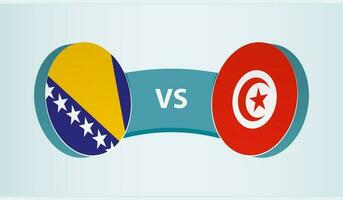 bosnia y herzegovina versus Túnez, equipo Deportes competencia concepto. vector