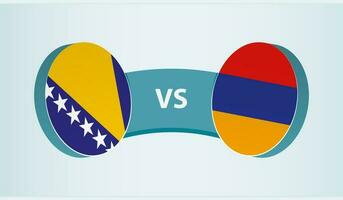 Bosnia and Herzegovina versus Armenia, team sports competition concept. vector