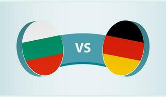 Bulgaria versus Alemania, equipo Deportes competencia concepto. vector