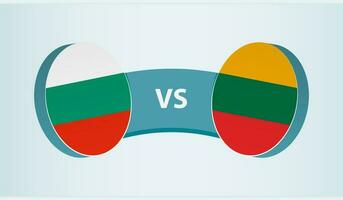Bulgaria versus Lituania, equipo Deportes competencia concepto. vector