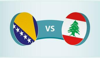 bosnia y herzegovina versus Líbano, equipo Deportes competencia concepto. vector
