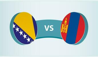 bosnia y herzegovina versus Mongolia, equipo Deportes competencia concepto. vector