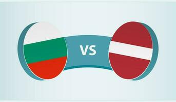 Bulgaria versus letonia, equipo Deportes competencia concepto. vector