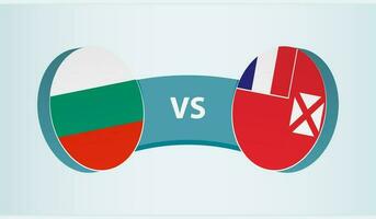 Bulgaria versus Wallis y futuna, equipo Deportes competencia concepto. vector