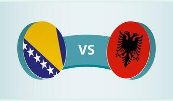 Bosnia and Herzegovina versus Albania, team sports competition concept. vector