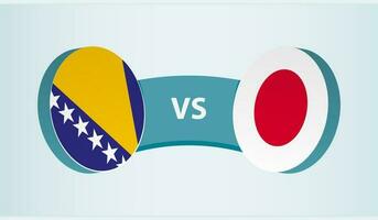 bosnia y herzegovina versus Japón, equipo Deportes competencia concepto. vector