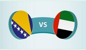 Bosnia and Herzegovina versus United Arab Emirates, team sports competition concept. vector