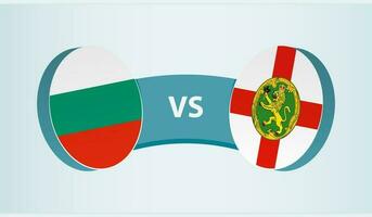 Bulgaria versus Alderney, team sports competition concept. vector