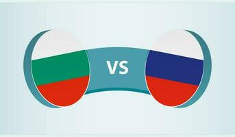 Bulgaria versus Rusia, equipo Deportes competencia concepto. vector