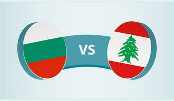 Bulgaria versus Líbano, equipo Deportes competencia concepto. vector