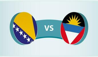 Bosnia and Herzegovina versus Antigua and Barbuda, team sports competition concept. vector