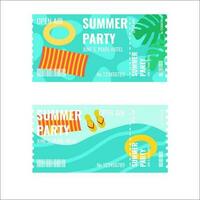 A ticket template for a summer party. vector