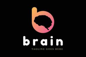 Modern Simple Initial Letter B for Brain Smart Mind Intelligence Technology Logo Design vector