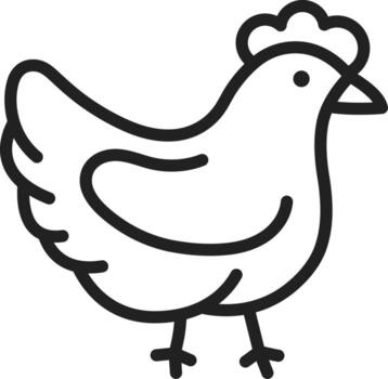 Chicken icon vector image. Suitable for mobile apps, web apps and print media.