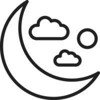 Moon icon vector image. Suitable for mobile apps, web apps and print media.