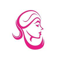 un sencillo y elegante logo diseño presentando un medio cara de un hermosa mujer, representando belleza y salud. el logo es Perfecto para negocios en el belleza, protección de la piel, o salud industria vector