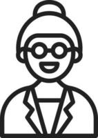 Female Professor icon vector image. Suitable for mobile apps, web apps and print media.