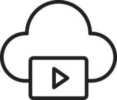 Videos on Cloud icon vector image. Suitable for mobile apps, web apps and print media.