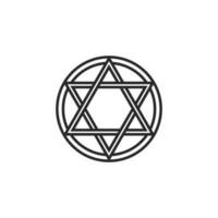 Pentagram in a circle line art element isolated. Vector element, Graphic design tattoo