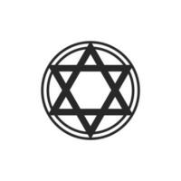 Pentagram in a circle line art element isolated. Vector element, Graphic design tattoo