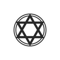 Pentagram in a circle line art element isolated. Vector element, Graphic design tattoo