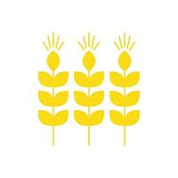 Three spikelets on a white background Vector illustration