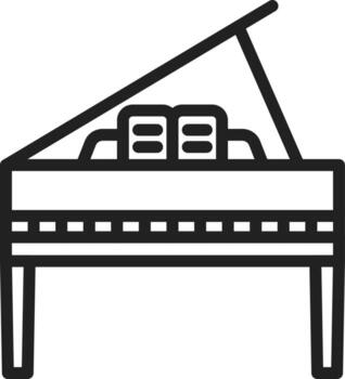 Grand Piano icon vector image. Suitable for mobile apps, web apps and print media.