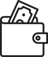 Money in Wallet icon vector image. Suitable for mobile apps, web apps and print media.