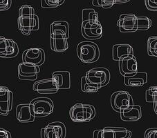 Abstract Stroked Seamless Pattern with Hand drawn curved and wavy lines. vector